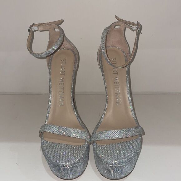 Stuart Weitzman Nudist Curve Hollywood Platform Sandal Size 8 - Picture 2 of 10